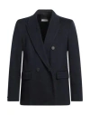 Peserico Woman Blazer Midnight Blue Size 12 Polyester In Navy Blue