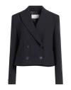 Peserico Woman Blazer Navy Size 6 Polyester, Viscose, Cotton, Elastane In Blue