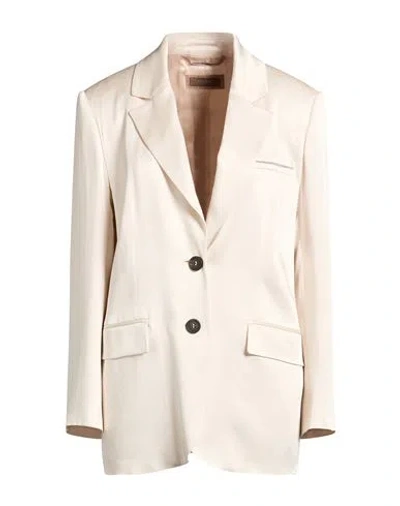 Peserico Woman Blazer Off White Size 10 Acetate, Viscose