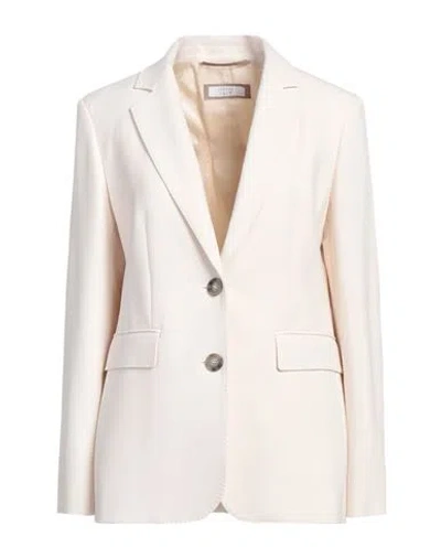 Peserico Easy Woman Blazer Off White Size 6 Polyester, Viscose, Cotton, Elastane