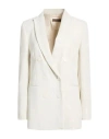 Peserico Woman Blazer Off White Size 8 Polyester, Elastane In White