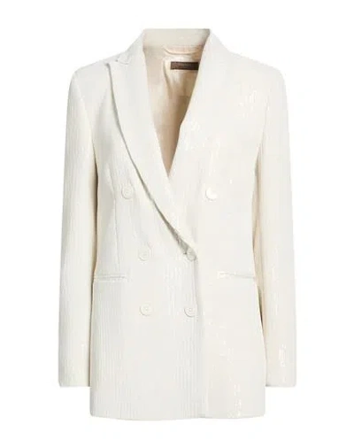 Peserico Woman Blazer Off White Size 8 Polyester, Elastane