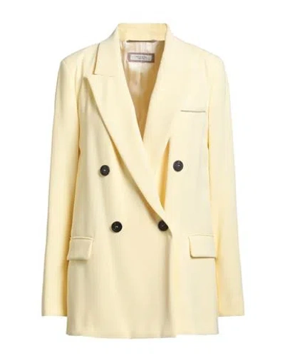 Peserico Woman Blazer Pastel Yellow Size 12 Polyester