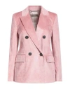 Peserico Woman Blazer Pink Size 12 Cotton, Viscose