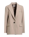Peserico Woman Blazer Sand Size 10 Polyester In Neutral