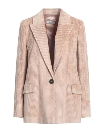 Peserico Woman Blazer Sand Size 12 Viscose, Cotton, Silk In Beige