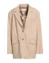 Peserico Woman Blazer Sand Size 12 Viscose, Polyester, Elastane In Neutral