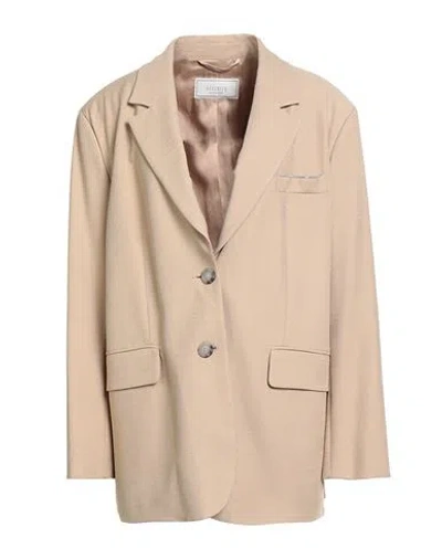 Peserico Woman Blazer Sand Size 12 Viscose, Polyester, Elastane In Neutral