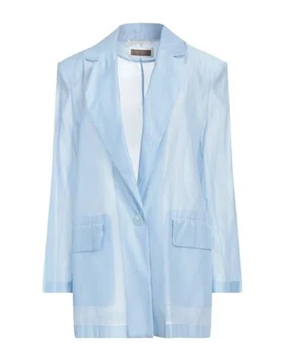Peserico Silk-blend Blazer In Blue
