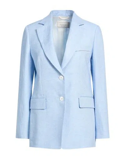 Peserico Woman Blazer Sky Blue Size 6 Linen