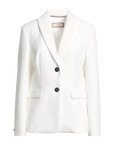Peserico Woman Blazer White Size 10 Polyester, Viscose, Cotton, Elastane In White