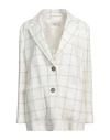 Peserico Woman Blazer White Size 6 Linen
