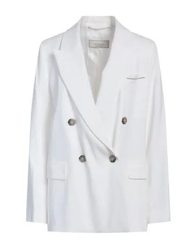 Peserico Woman Blazer White Size 6 Linen, Viscose, Elastane