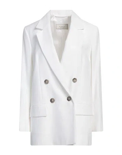 Peserico Woman Blazer White Size 8 Linen, Cotton