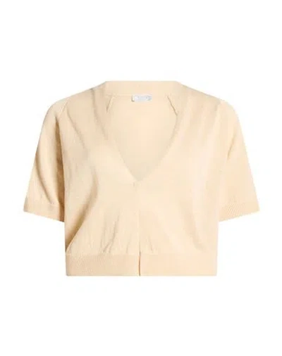 Peserico Woman Cardigan Beige Size 0 Linen, Cotton