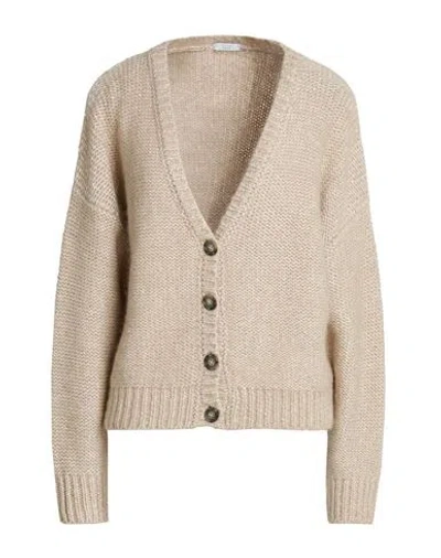 Peserico Woman Cardigan Beige Size 10 Polyester, Polyamide, Alpaca Wool, Metal Fiber In Brown