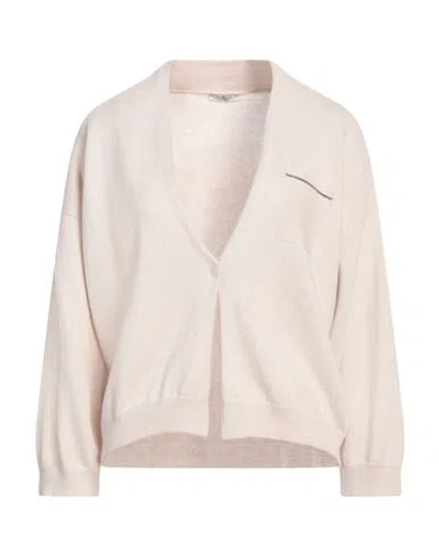 Peserico Woman Cardigan Beige Size 10 Virgin Wool, Silk, Cashmere