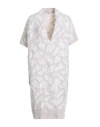 Peserico Woman Cardigan Beige Size 10 Virgin Wool, Silk, Cashmere, Baby Alpaca Wool, Polyamide In White