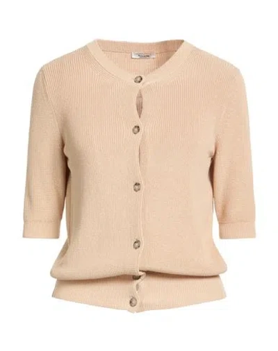 Peserico Woman Cardigan Beige Size 2 Cotton In Neutral
