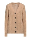 Peserico Woman Cardigan Beige Size 6 Alpaca Wool, Polyamide, Virgin Wool In Beige