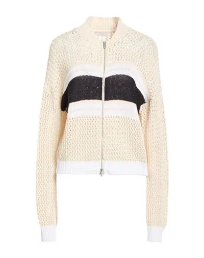 Peserico Woman Cardigan Beige Size 6 Cotton In Brown