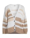 PESERICO PESERICO WOMAN CARDIGAN BEIGE SIZE 8 COTTON, POLYESTER