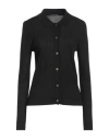 Peserico Woman Cardigan Black Size 8 Viscose, Polyester In Black