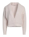 Peserico Woman Cardigan Blush Size 8 Baby Alpaca Wool, Nylon, Virgin Wool, Polyester