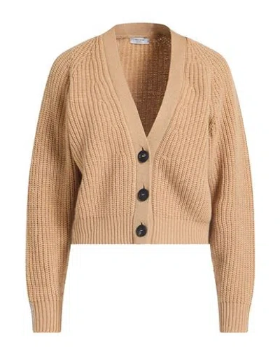 Peserico Woman Cardigan Camel Size 6 Cashmere In Brown