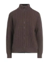 Peserico Woman Cardigan Chocolate Brown Size 6 Virgin Wool, Silk, Viscose, Cashmere, Polyester