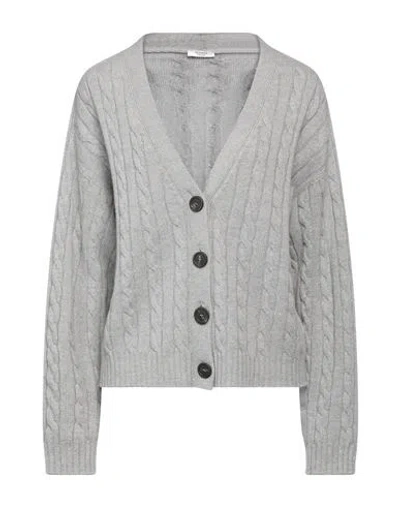 Peserico Woman Cardigan Grey Size 10 Virgin Wool, Silk, Viscose, Cashmere, Polyester In Grey