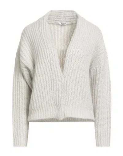 Peserico Woman Cardigan Grey Size 6 Baby Alpaca Wool, Nylon, Virgin Wool, Polyester