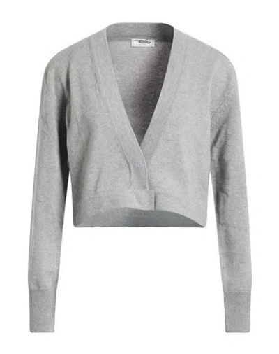 Peserico Woman Cardigan Grey Size 6 Virgin Wool, Silk, Viscose, Cashmere, Polyester In Gray