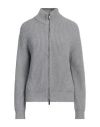 Peserico Woman Cardigan Grey Size 8 Virgin Wool, Silk, Viscose, Cashmere, Polyester