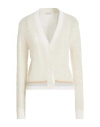 Peserico Woman Cardigan Ivory Size 2 Virgin Wool, Viscose, Silk, Cashmere, Metallic Fiber In White