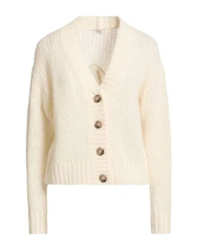 Peserico Woman Cardigan Ivory Size 6 Alpaca Wool, Polyamide, Virgin Wool In Neutral