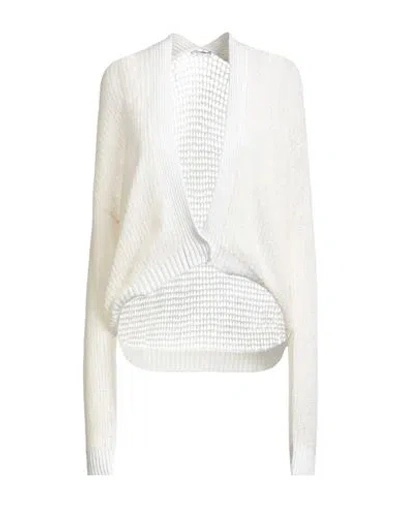 Peserico Woman Cardigan Ivory Size 6 Viscose, Virgin Wool, Silk, Metallic Fiber, Cashmere In Multi