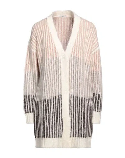 Peserico Woman Cardigan Ivory Size 8 Alpaca Wool, Polyamide, Virgin Wool