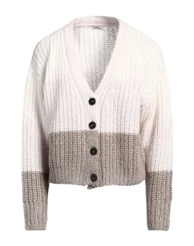 Peserico Woman Cardigan Ivory Size 8 Baby Alpaca Wool, Nylon, Virgin Wool In White