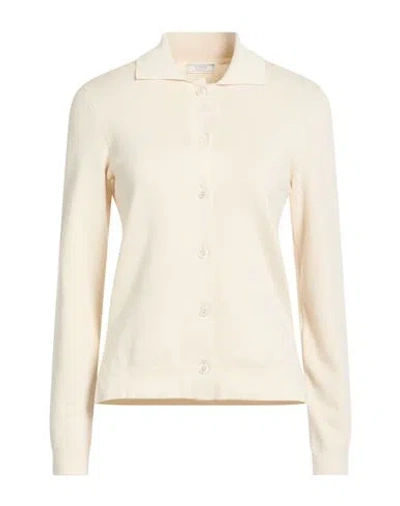 Peserico Woman Cardigan Ivory Size 8 Cotton In Neutral