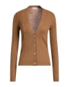 Peserico Woman Cardigan Light Brown Size 10 Virgin Wool In Brown