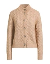 Peserico Woman Cardigan Light Brown Size 8 Virgin Wool, Alpaca Wool, Textile Fibers, Cashmere, Mohai
