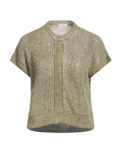 Peserico Woman Cardigan Light Green Size 6 Linen, Polyamide In Multi