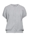 Peserico Woman Cardigan Light Grey Size 6 Cotton In Gray