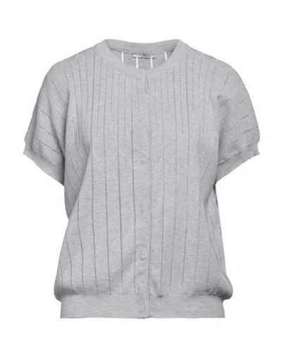 Peserico Woman Cardigan Light Grey Size 6 Cotton In Gray