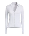 Peserico Woman Cardigan Light Grey Size 6 Viscose, Polyester In White
