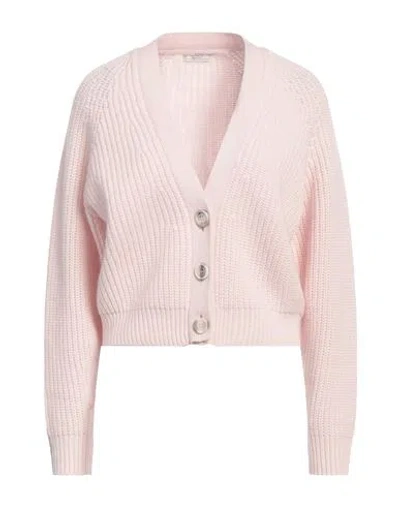 Peserico Woman Cardigan Light Pink Size 6 Cashmere