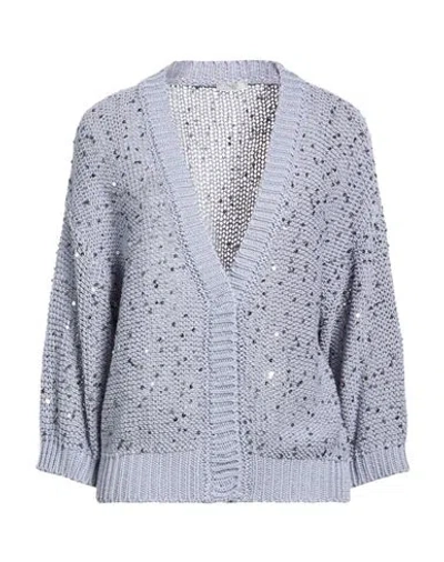 Peserico Woman Cardigan Lilac Size 14 Cotton In Purple