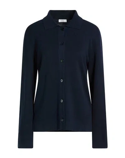 Peserico Woman Cardigan Midnight Blue Size 10 Cotton