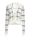 Peserico Woman Cardigan Off White Size 10 Alpaca Wool, Polyamide, Virgin Wool, Viscose, Metallic Fib In Off White